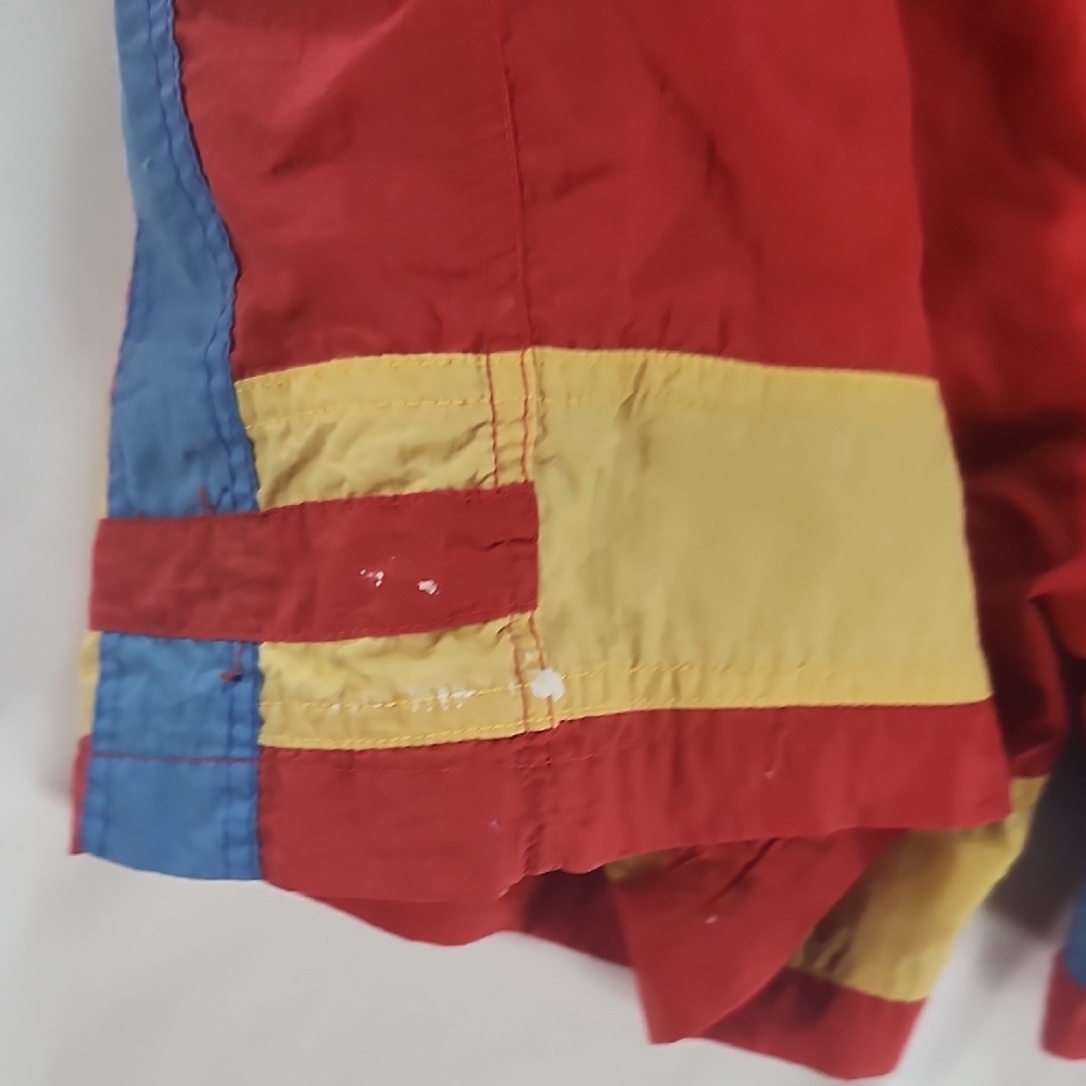 Pace Vintage Red Yellow Blue Swim Shorts with Drawstring - Picture 9 of 12